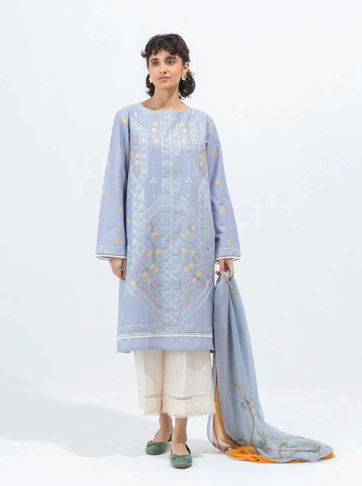 EMBROIDERED SHIRT WITH DUPATTA - Image 3