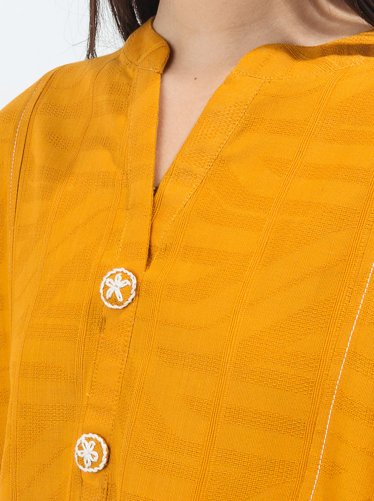EMBROIDERED DORIA JACQUARD SHIRT (PRET) - Image 3