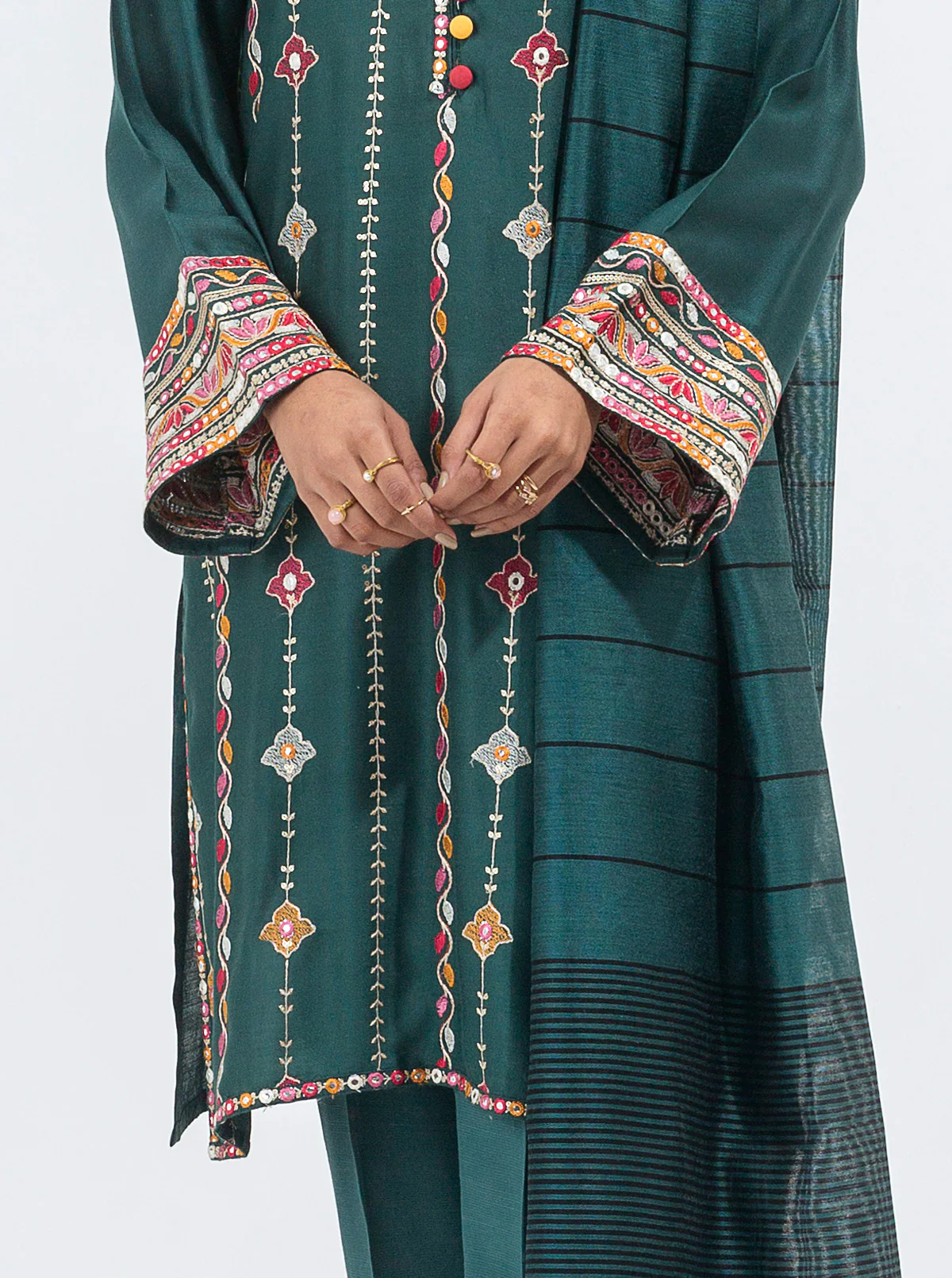 EMBROIDERED SHIRT WITH DUPATTA - Image 2