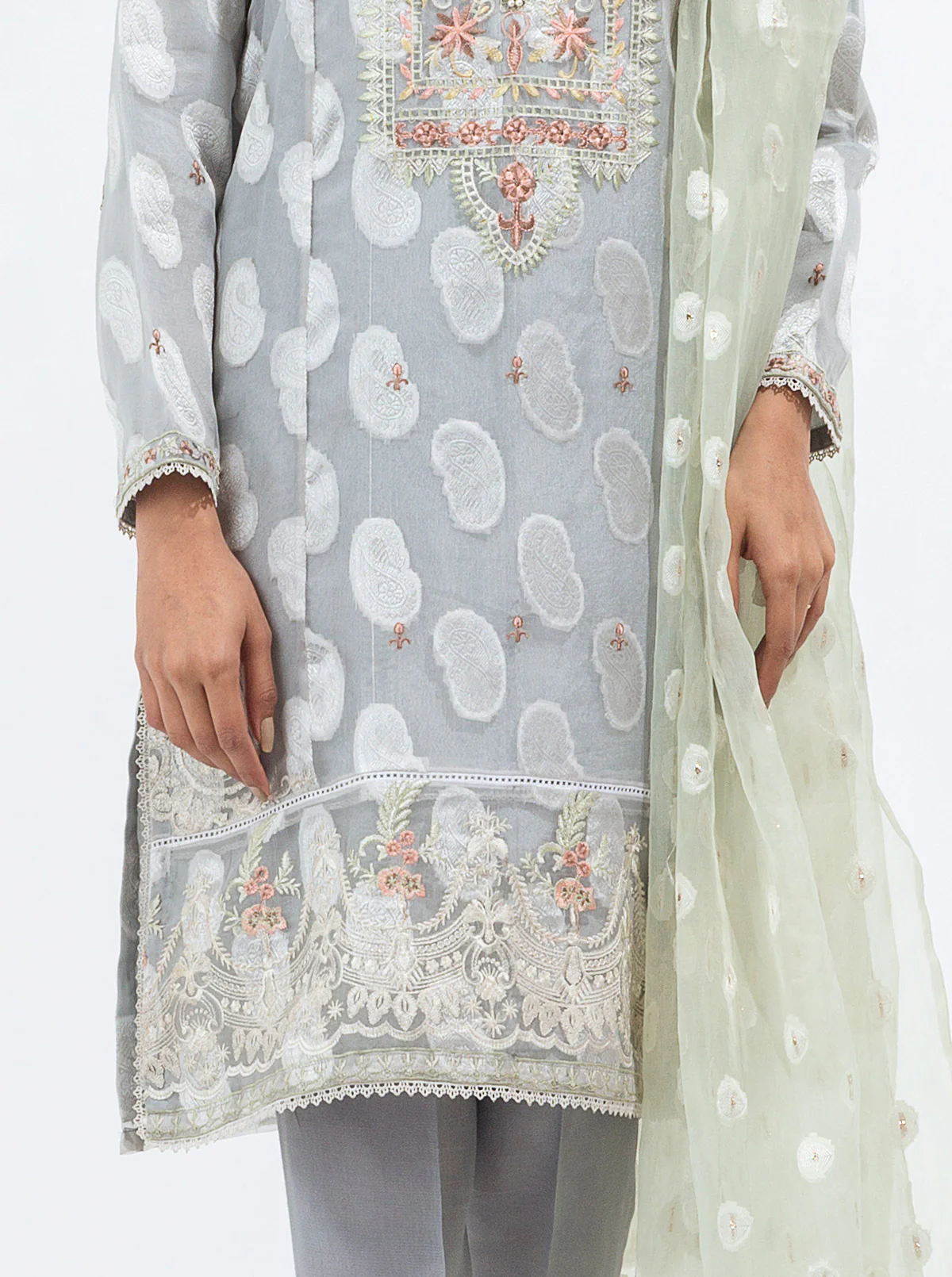 EMBROIDERED SHIRT WITH DUPATTA - Image 2