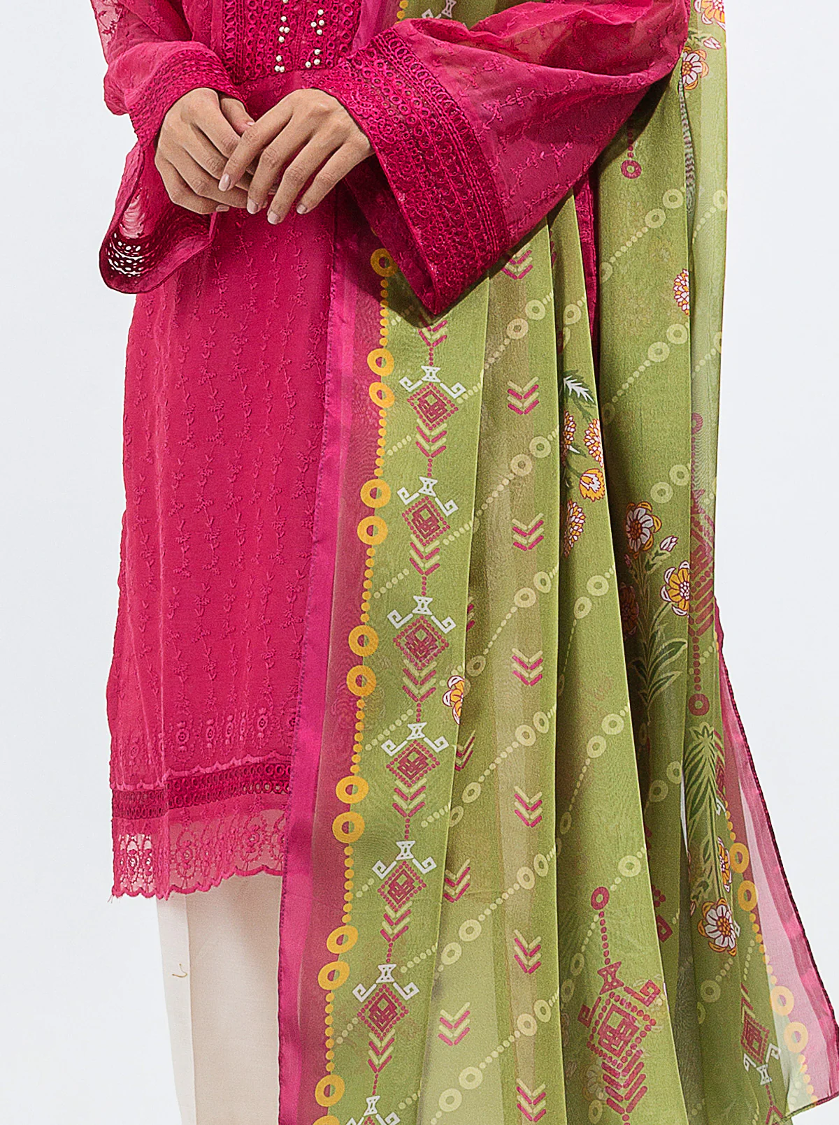 EMBROIDERED SHIRT WITH DUPATTA - Image 2