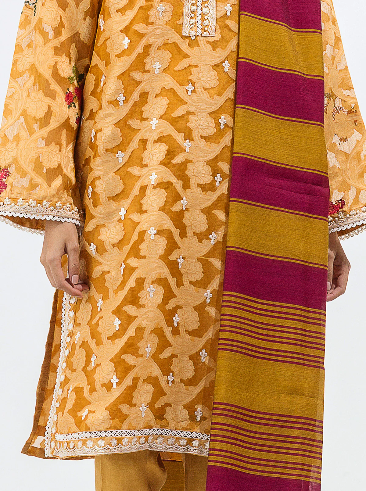 EMBROIDERED SHIRT WITH DUPATTA - Image 2