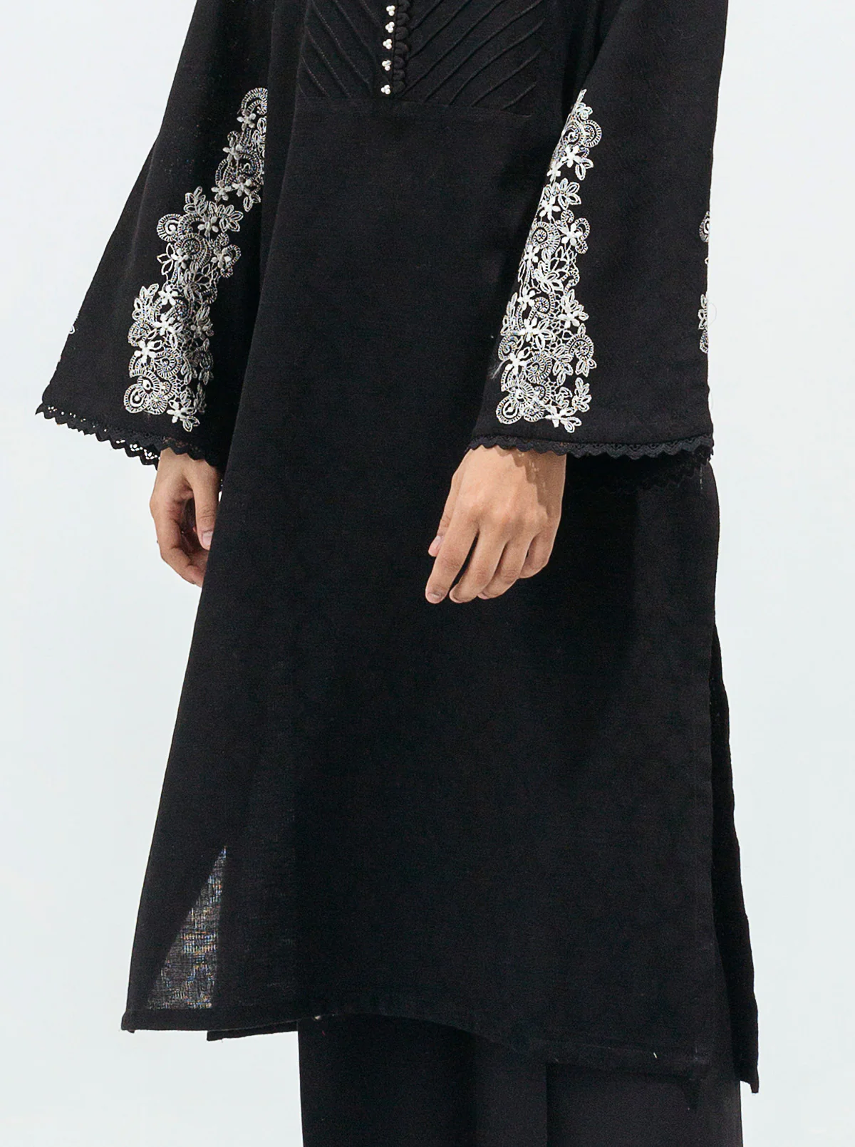 EMBROIDERED KHADDAR JACQUARD SHIRT (PRET) - Image 2