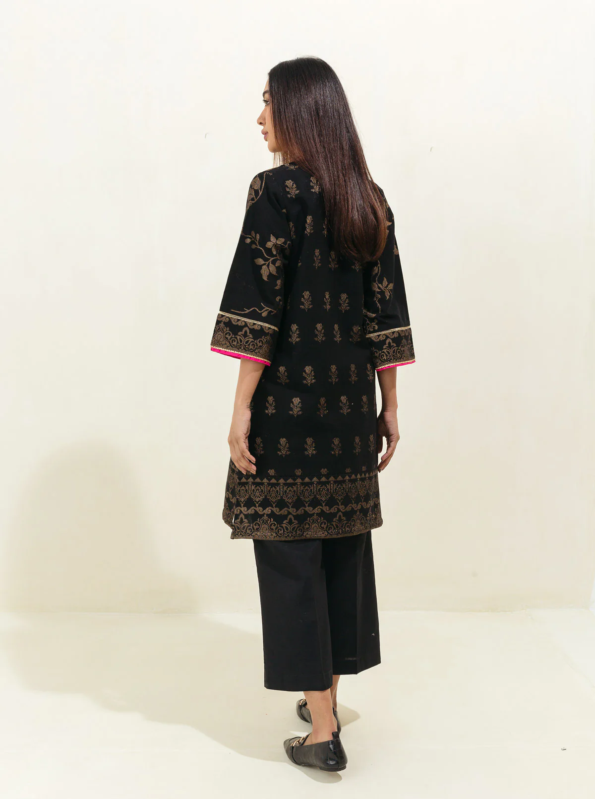 BASIC KHADDAR JACQUARD SHIRT (PRET) - Image 4