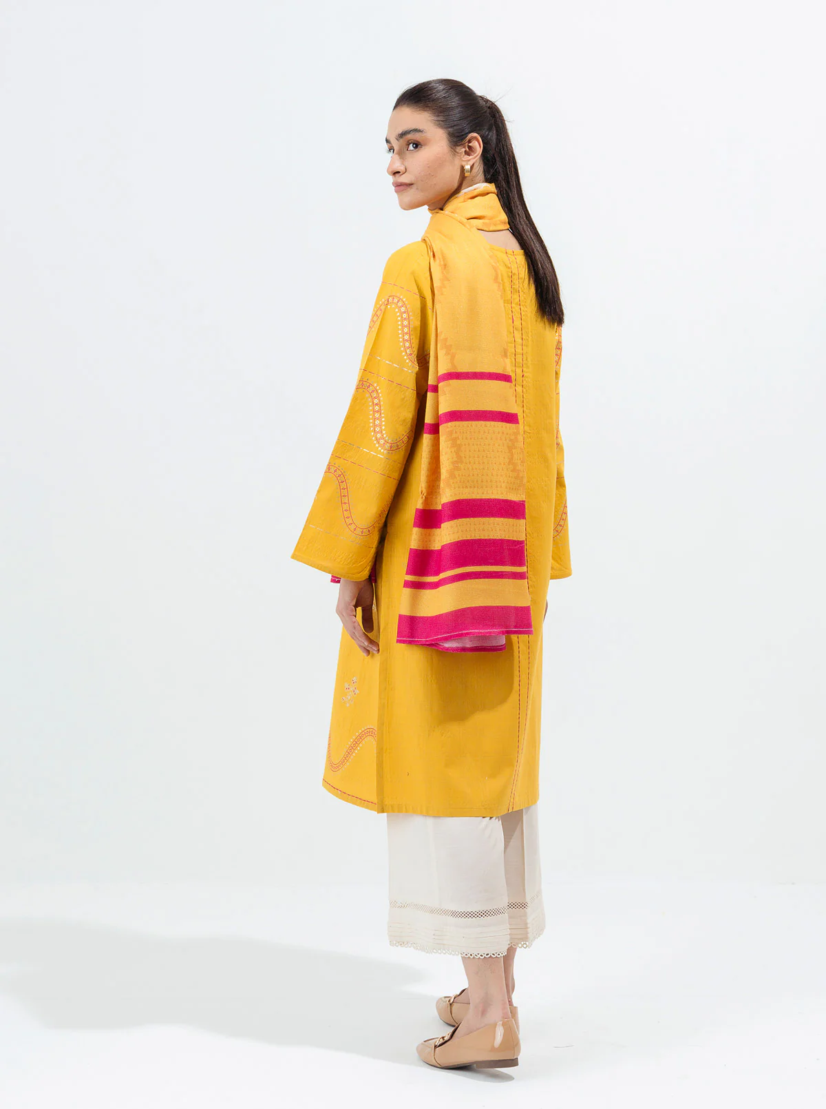 PRINTED SHIRT WITH STOLE - Image 4