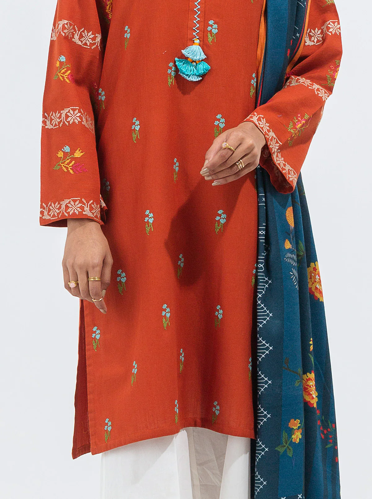 EMBROIDERED SHIRT WITH SHAWL - Image 2