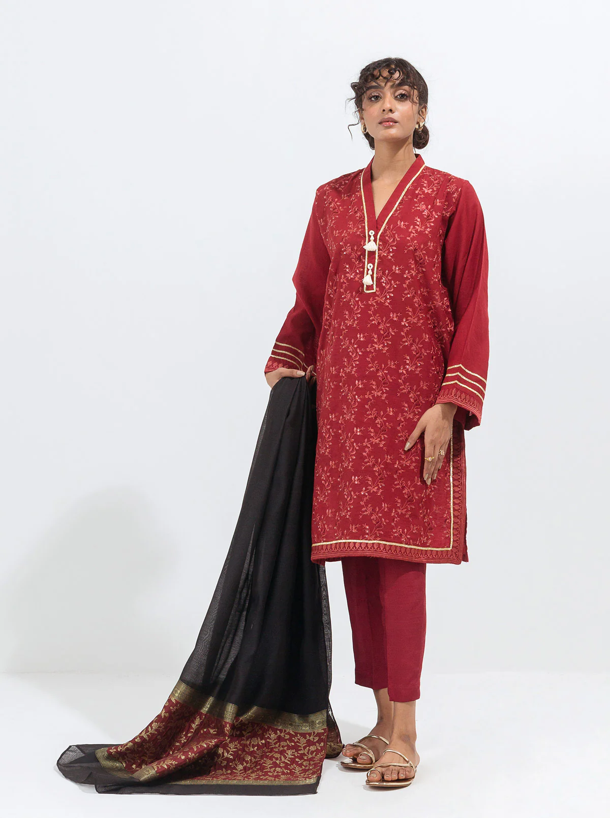 EMBROIDERED SHIRT WITH DUPATTA - Image 4