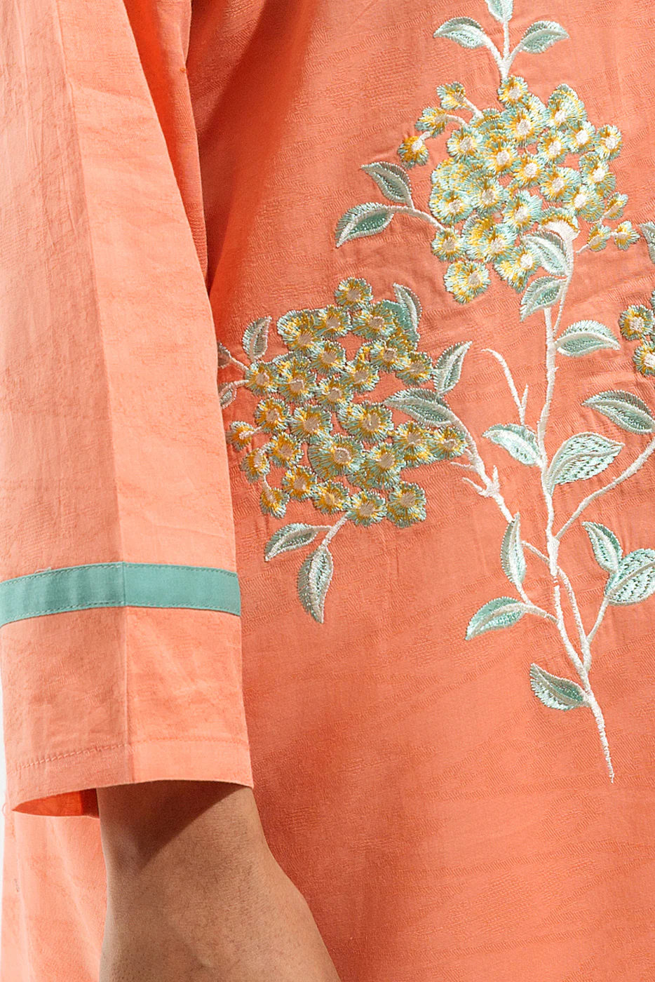 EMBROIDERED SELF JACQ SHIRT (PRET) - Image 4