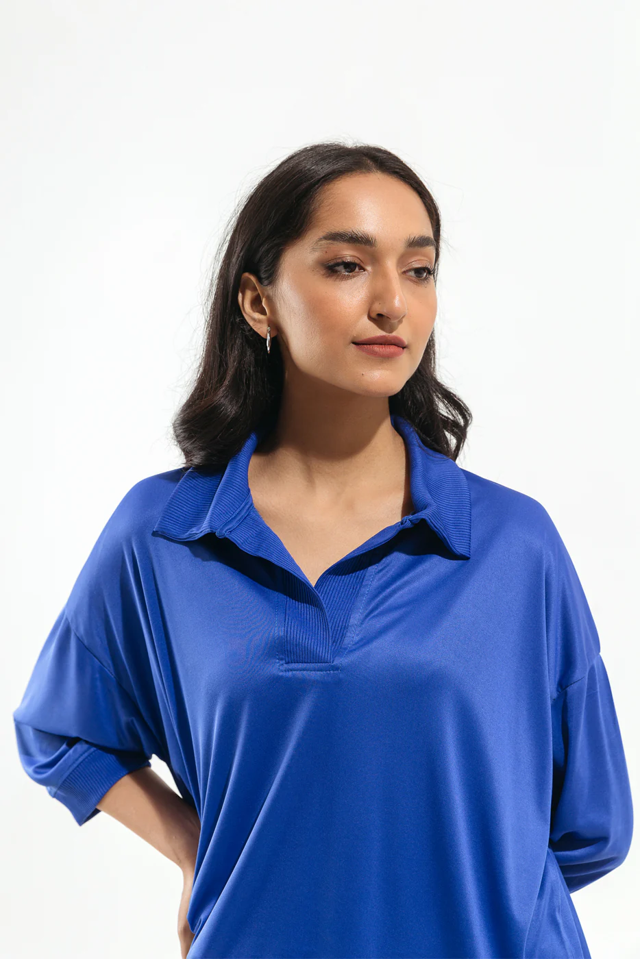 BLUE KNIT COLLARED SHIRT - Image 3