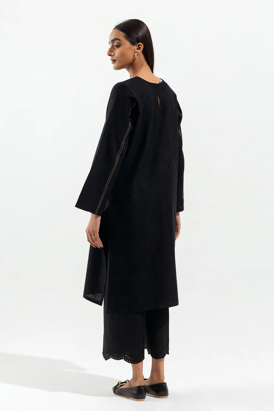 EMBROIDERED DORIA JACQUARD SHIRT (PRET) - Image 3
