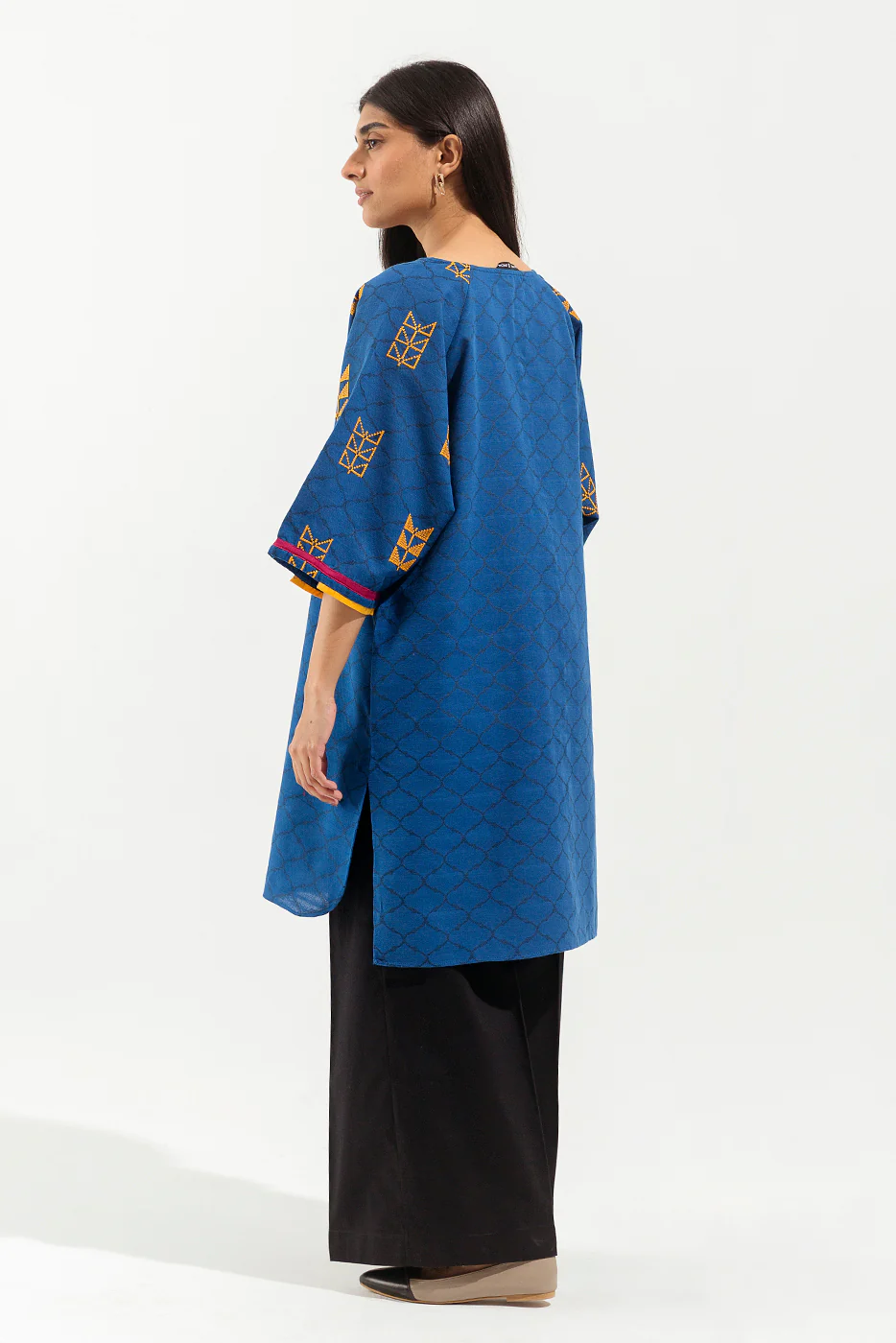 EMBROIDERED JACQUARD SHIRT (PRET) - Image 3