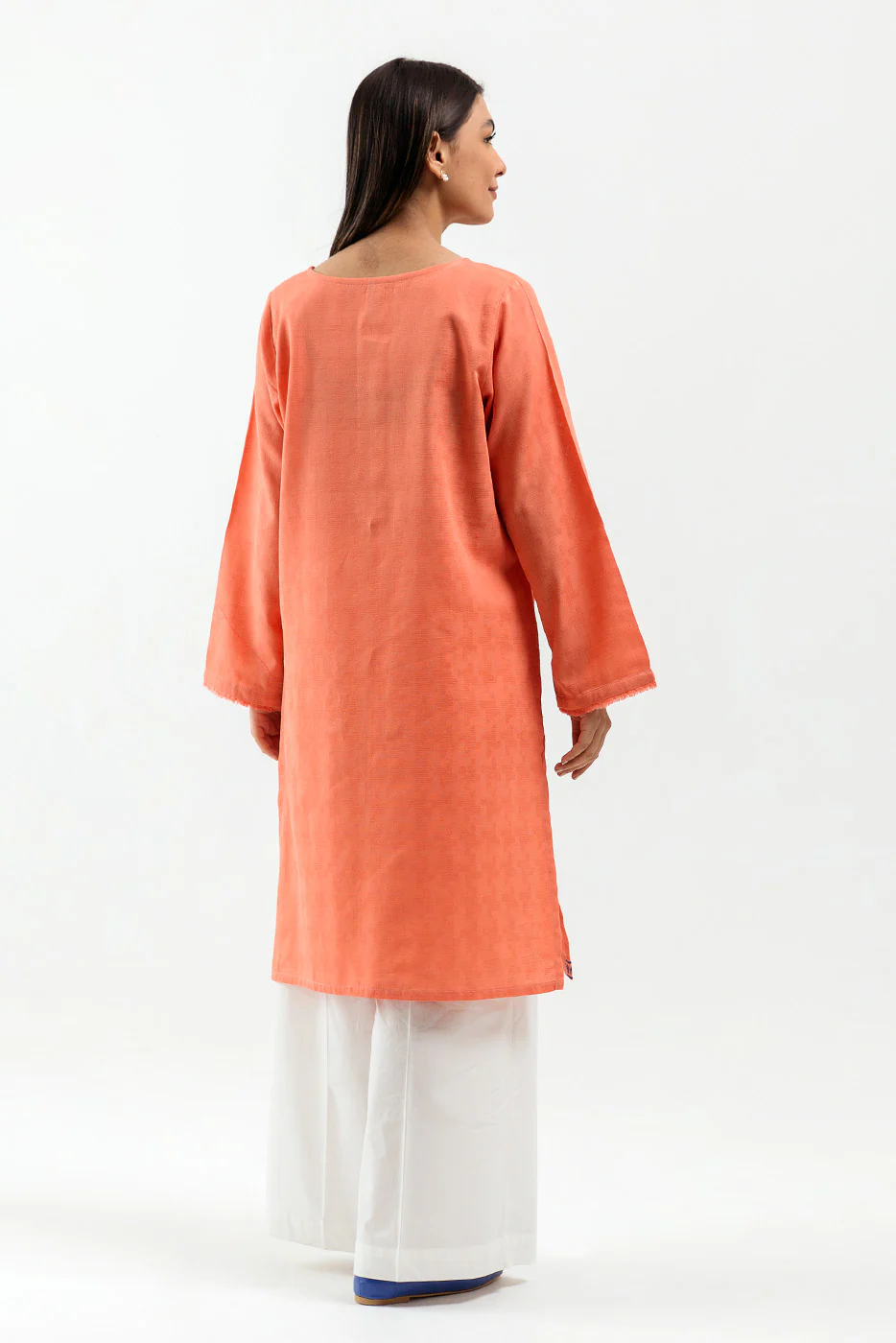 EMBROIDERED KHADDAR JACQUARD SHIRT (PRET) - Image 3