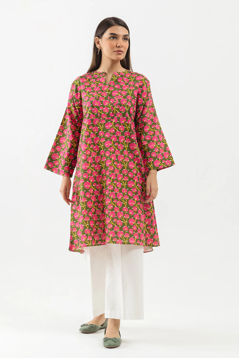 PRINTED KHADDAR SHIRT (PRET) - Image 2