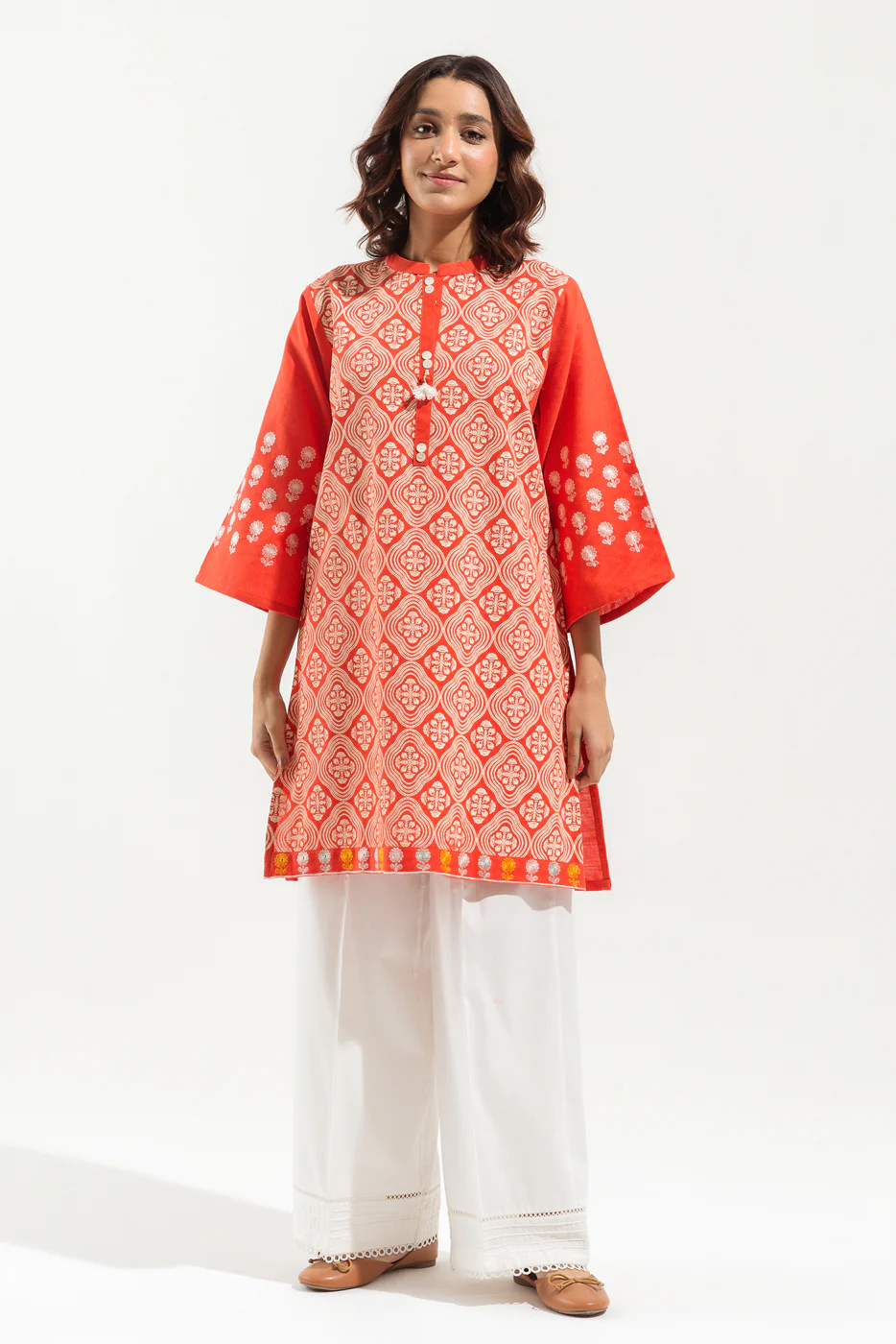 EMBROIDERED KHADDAR JACQUARD SHIRT (PRET) - Image 2