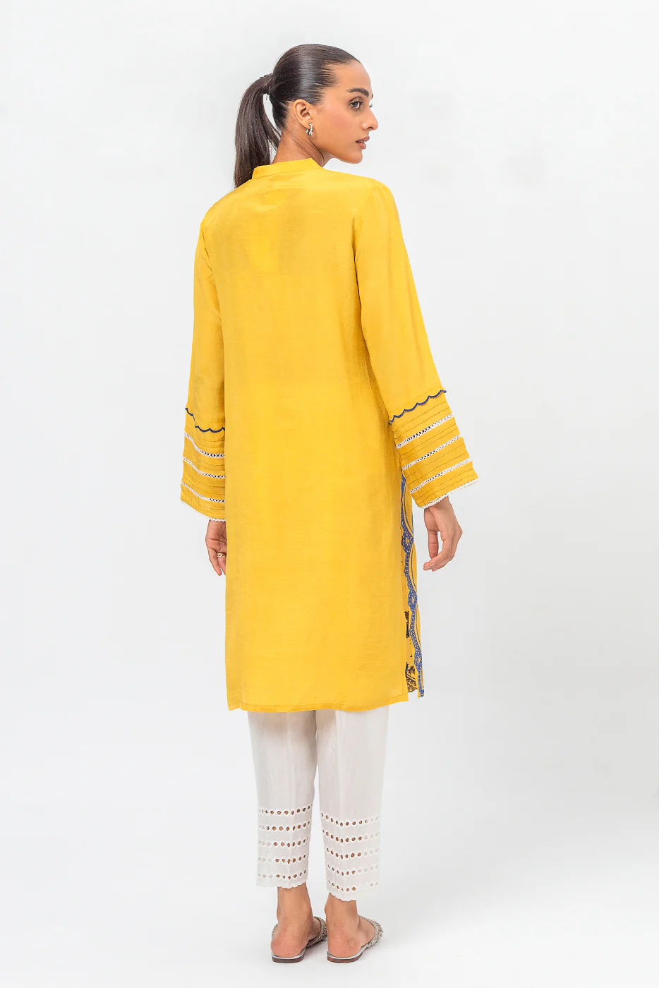 EMBROIDERED RAW SILK SHIRT (LUXURY PRET) - Image 3