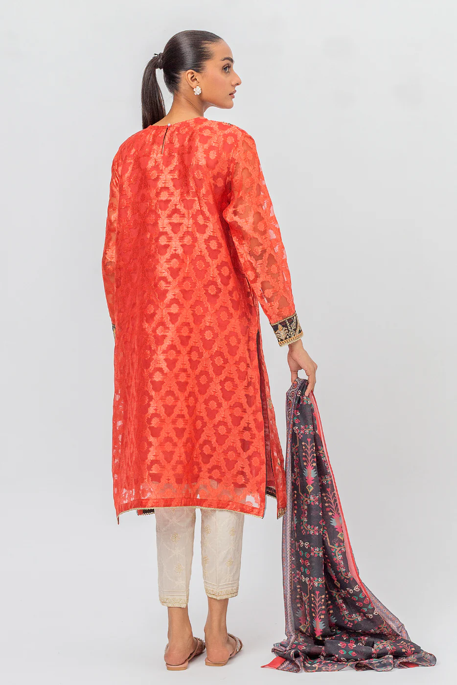 2 PIECE EMBROIDERED JACQUARD SUIT (LUXURY PRET) - Image 3