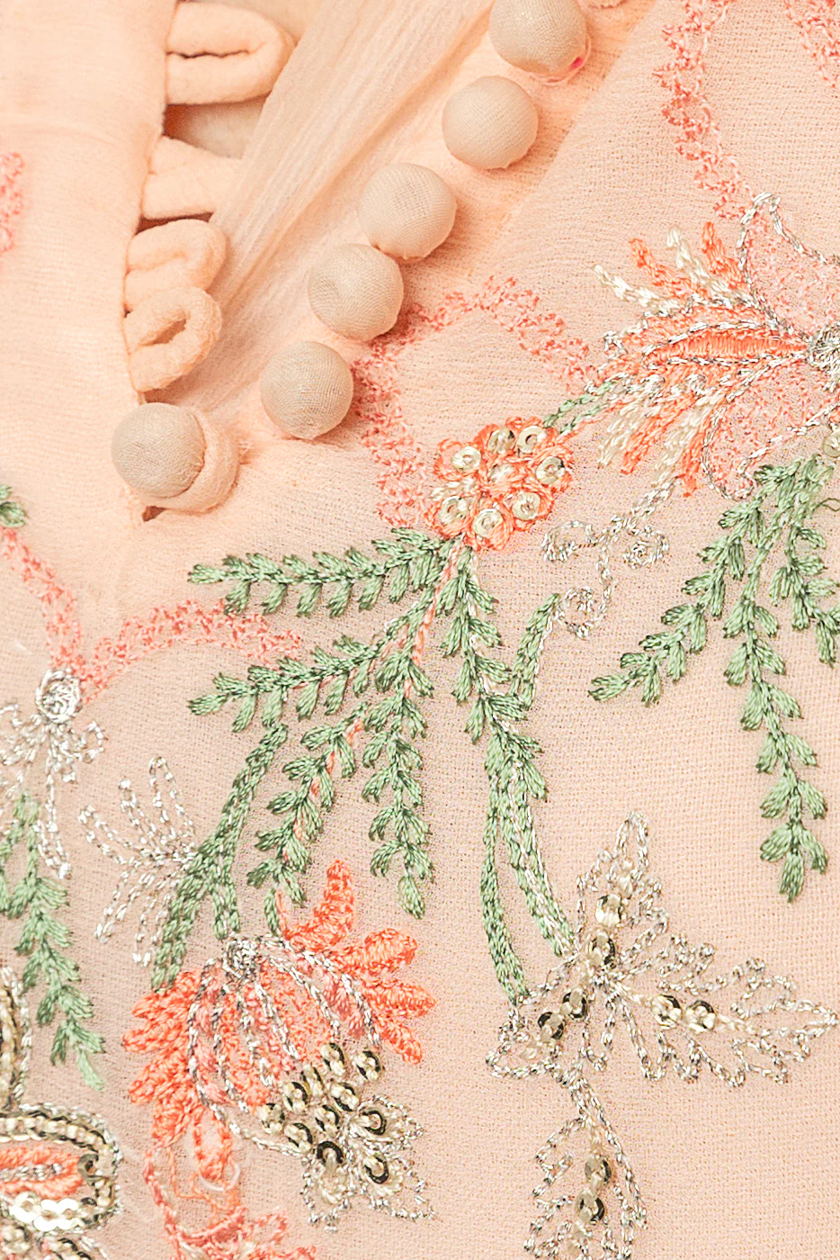 EMBROIDERED CHIFFON SHIRT (LUXURY PRET) - Image 2