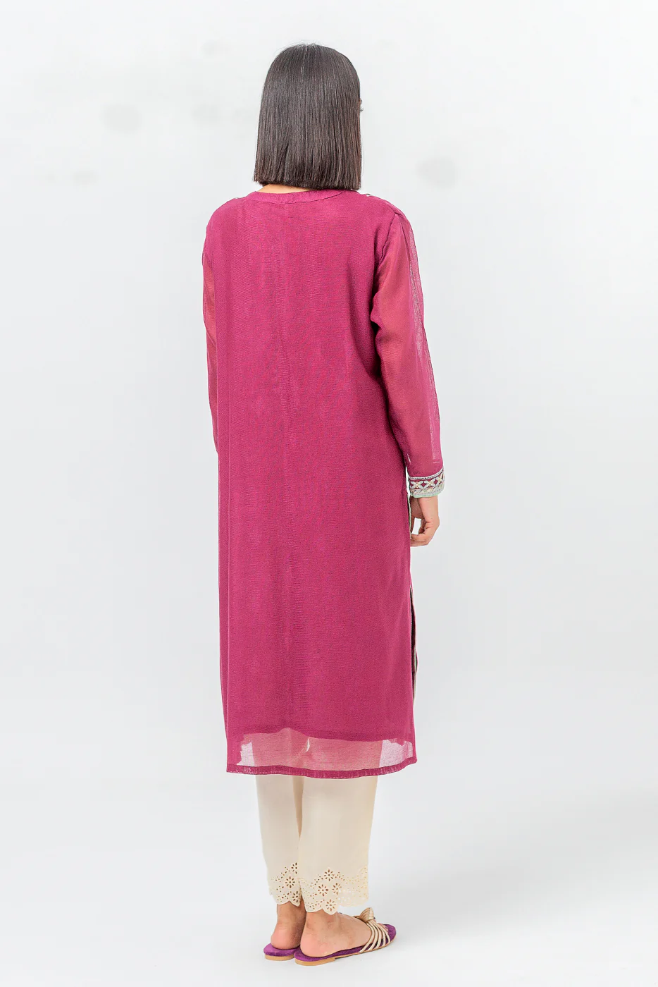 EMBROIDERED COTTON NET SHIRT (LUXURY PRET) - Image 2