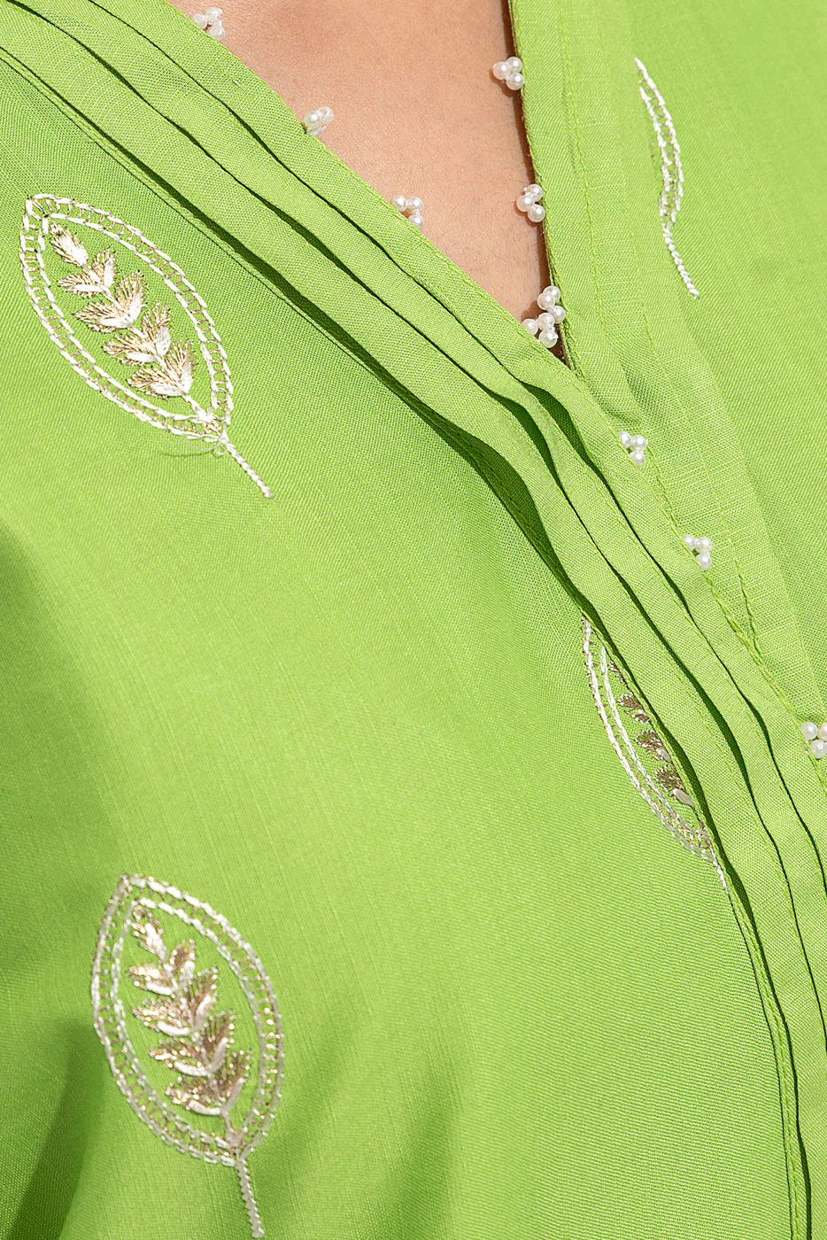 EMBROIDERED COTTON SHIRT (PRET) - Image 4