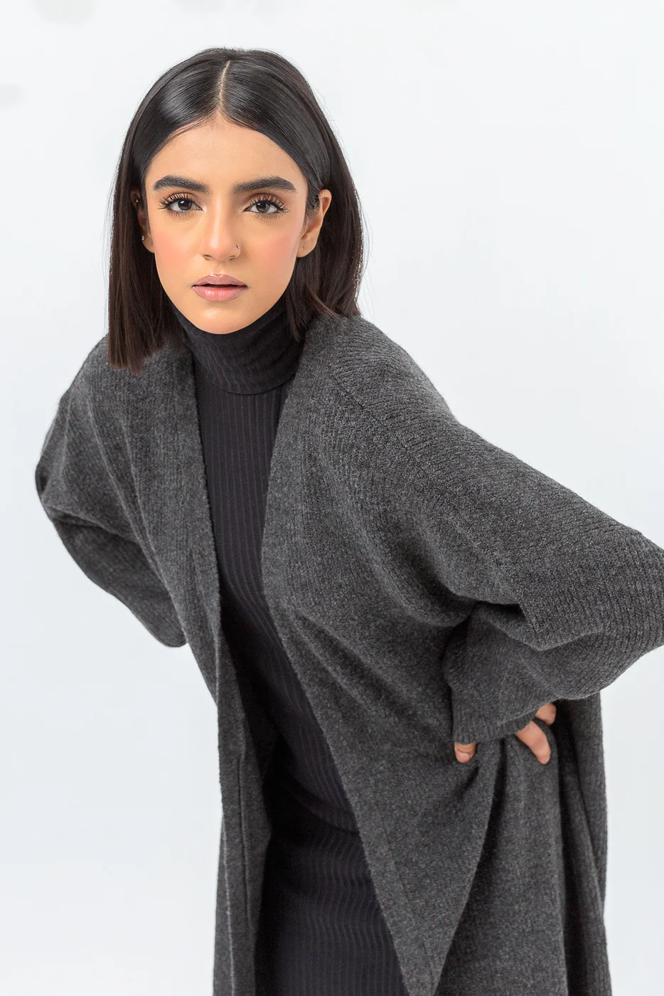 GRAY MELANGE SHRUG - Image 3