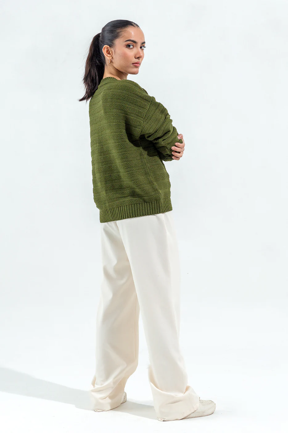 KNITTED CREW NECK CARDIGAN - Image 4