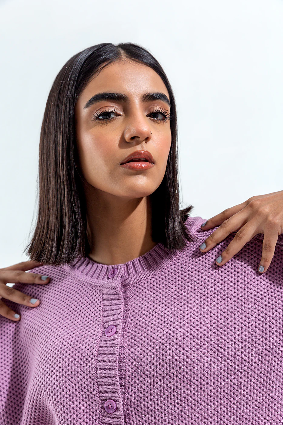 KNITTED CREW NECK CARDIGAN - Image 4