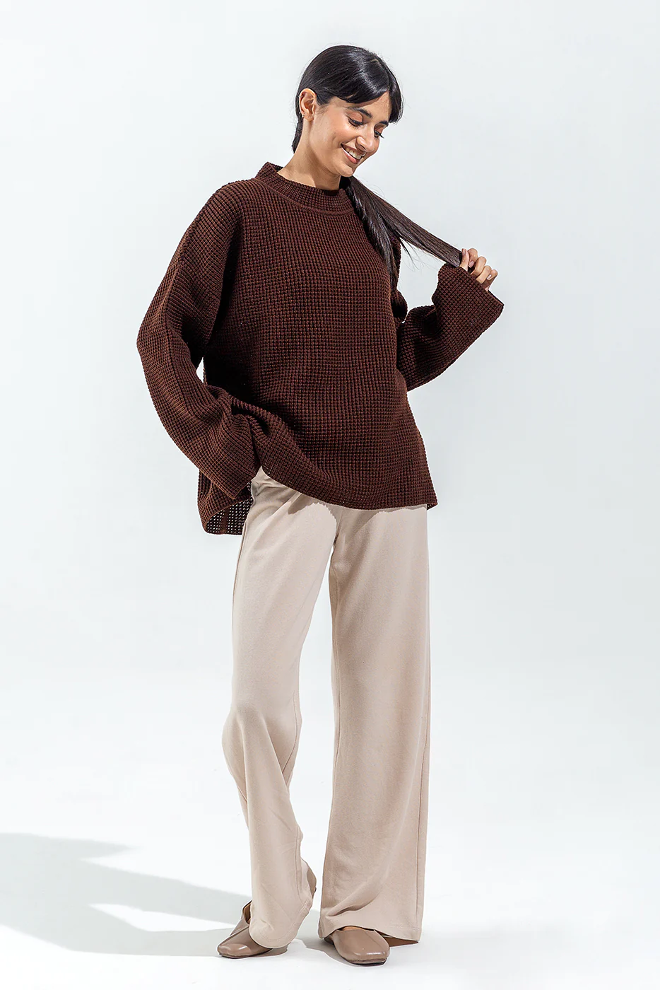 BROWN KNITTED PULLOVER - Image 2