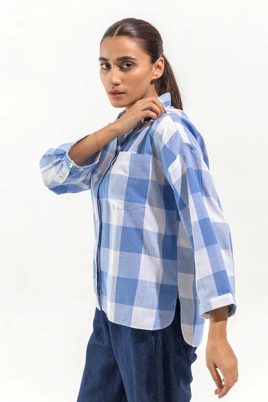 CHECK BUTTON-THROUGH SHIRT - Image 5