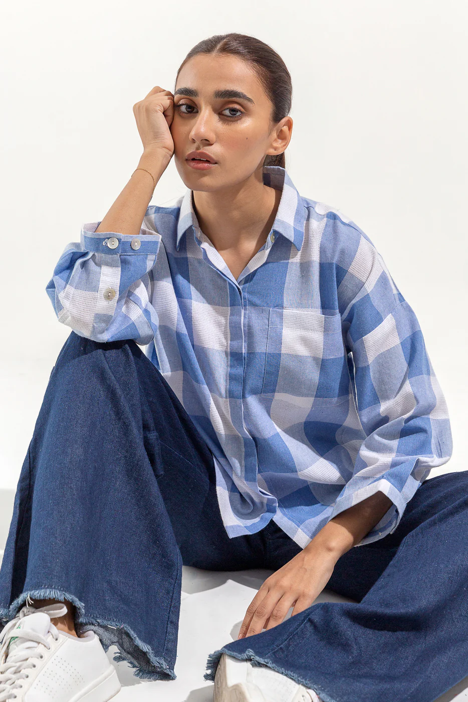 CHECK BUTTON-THROUGH SHIRT - Image 7