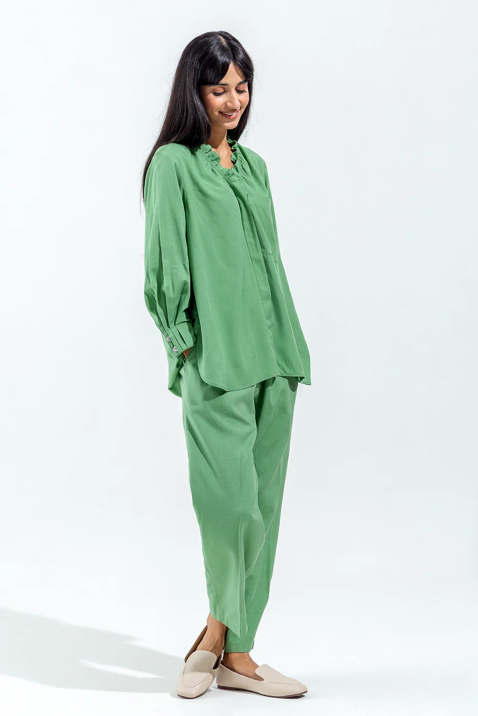 2 PIECE CHAMBRAY COORD SET(PRET) - Image 2