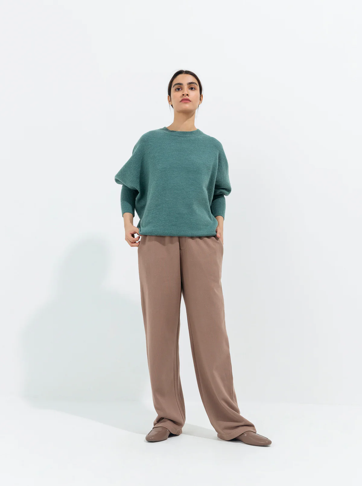 JADE BLUE DOLMAN SLEEVE PULLOVER - Image 2