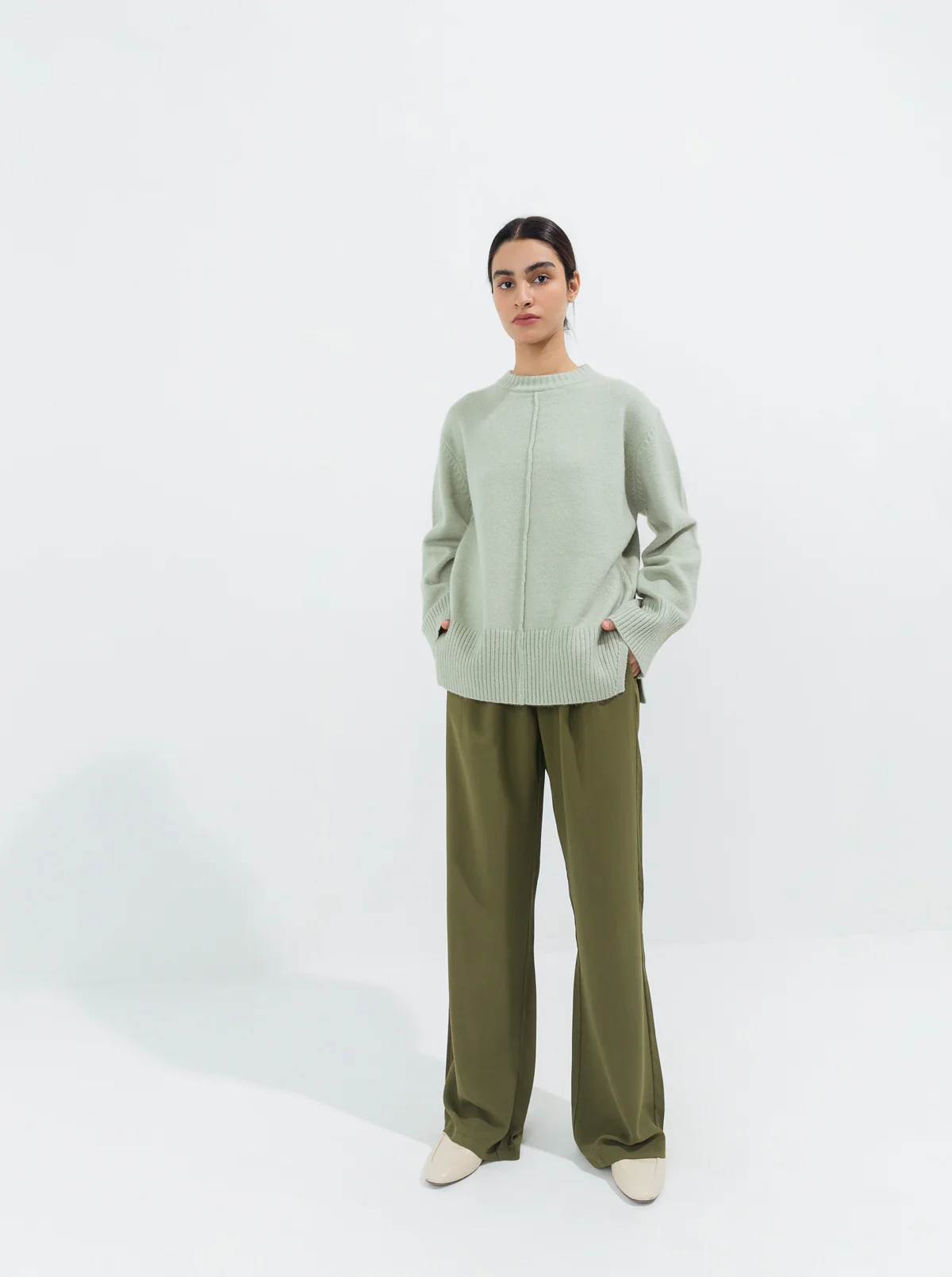 MINT RIBBED HEM PULLOVER - Image 2