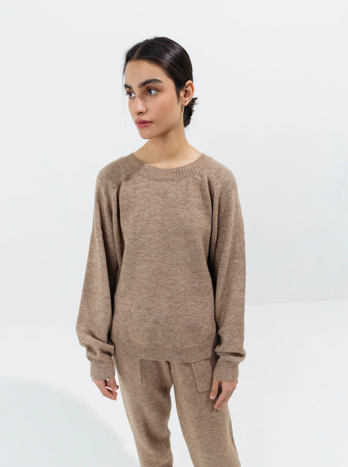 BEIGE FLAT KNIT CO-ORD SET - Image 3