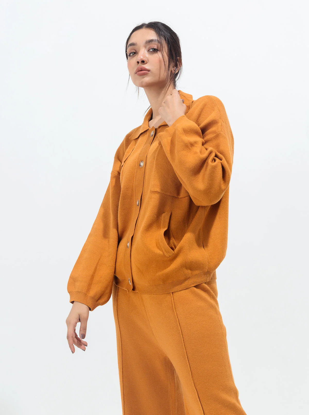MUSTARD POCKET SWEATER KNIT CO-ORD SET - Image 2