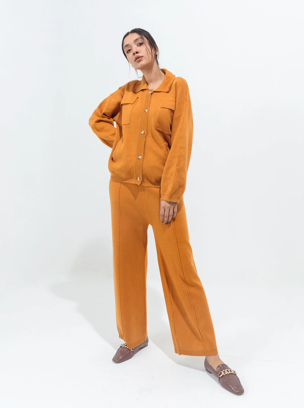 MUSTARD POCKET SWEATER KNIT CO-ORD SET - Image 3