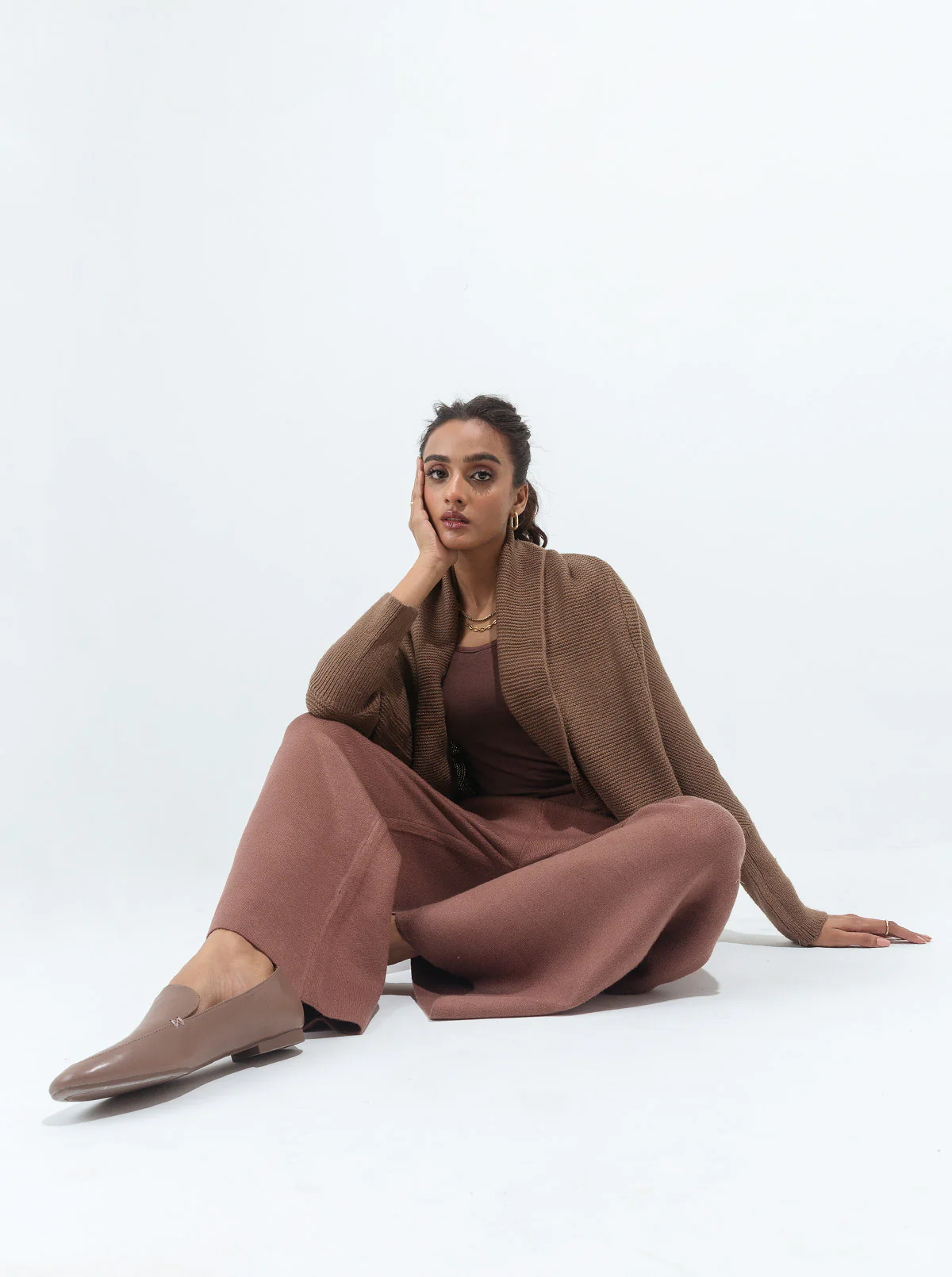 DARK BEIGE BATWING SHRUG - Image 3