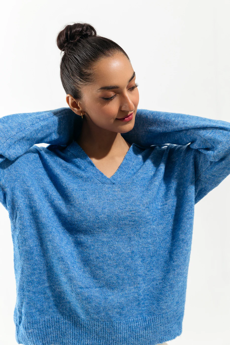 BLUE COLLARED PULLOVER SWEATER - Image 2