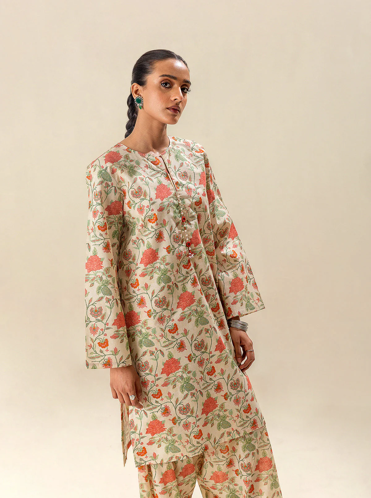 2 PIECE PRINTED SUIT-EVENING DEW (UNSTITCHED)