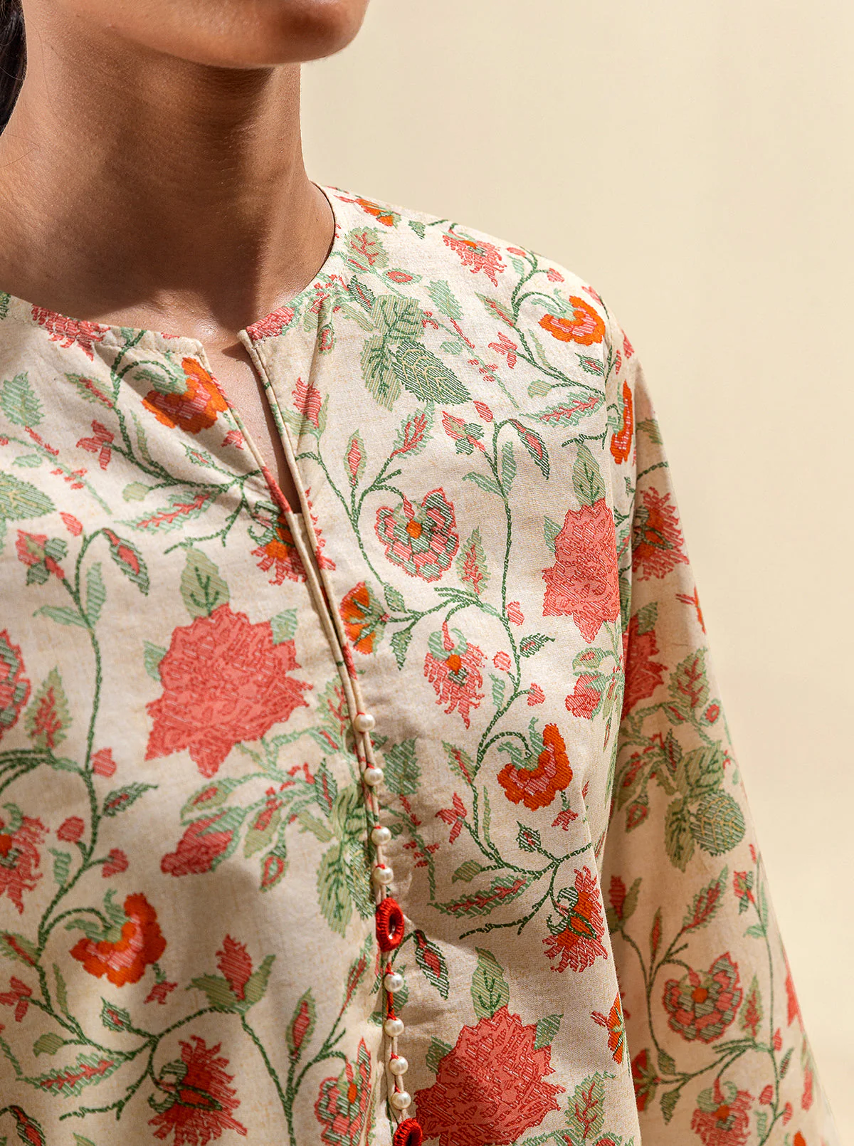 2 PIECE PRINTED SUIT-EVENING DEW (UNSTITCHED) - Image 2