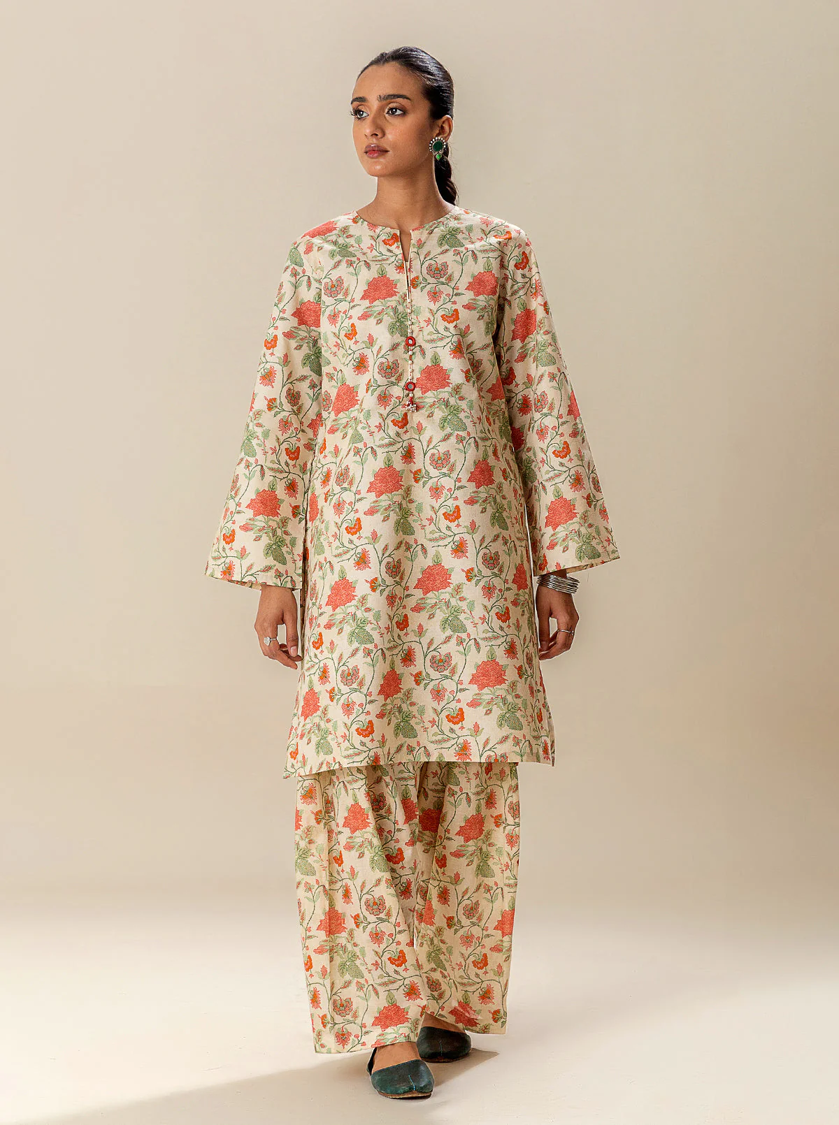 2 PIECE PRINTED SUIT-EVENING DEW (UNSTITCHED) - Image 4