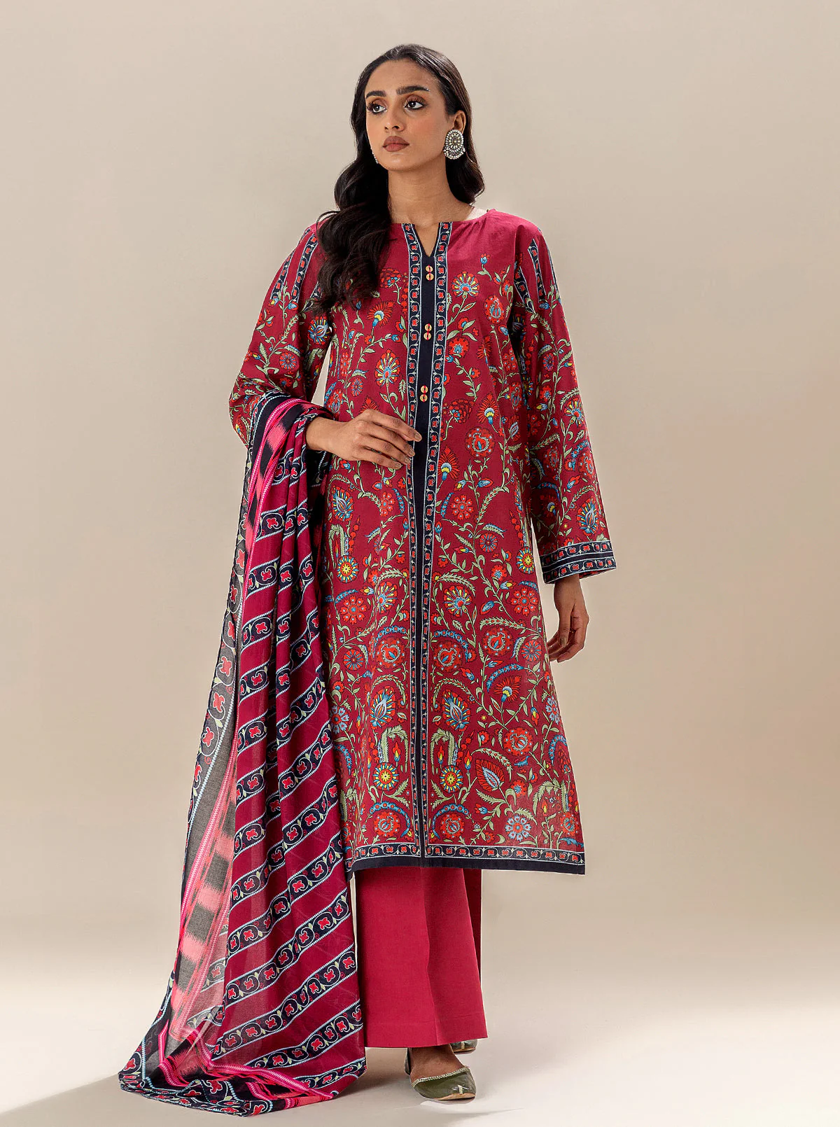 2 PIECE PRINTED LAWN SUIT-DAHLIA DRAGON (UNSTITCHED) - Image 2