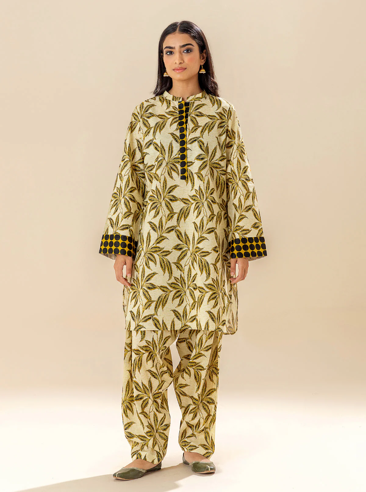 2 PIECE PRINTED LAWN SUIT - ROUGH FOLIAGE (UNSTITCHED) - Image 2