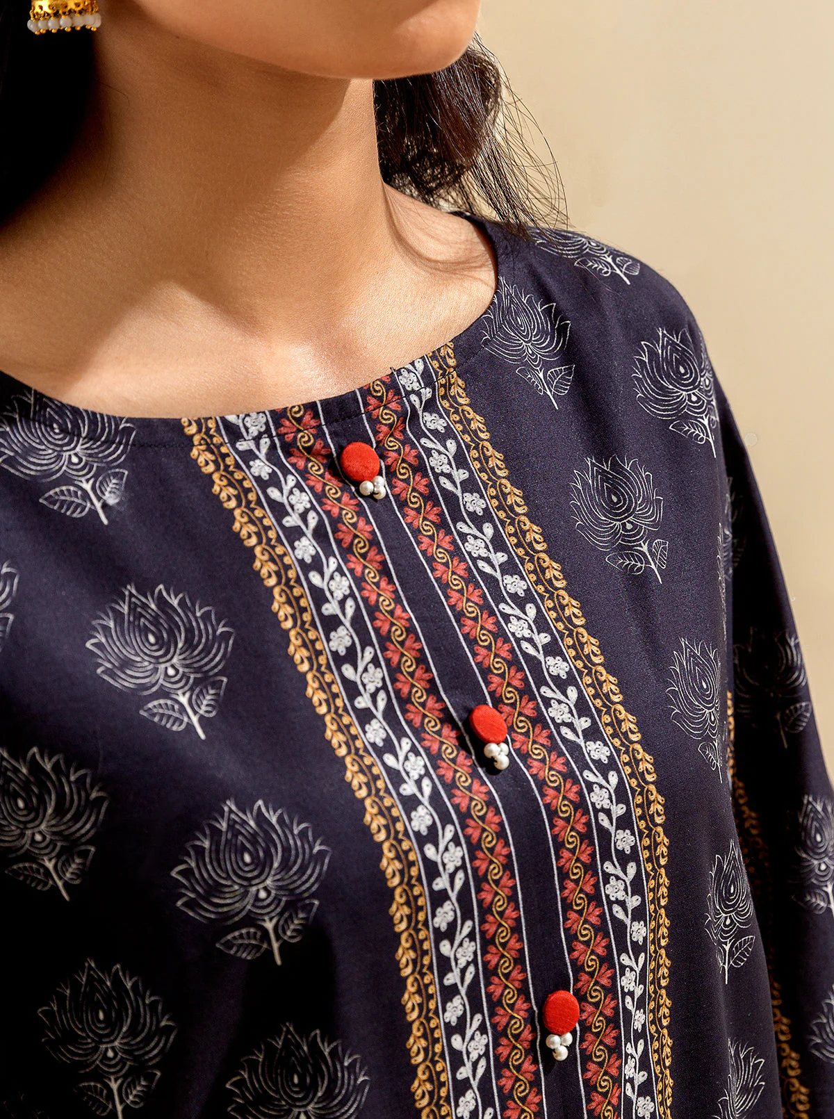 3 PIECE PRINTED LAWN SUIT - EBONY VISION (UNSTITCHED) - Image 5