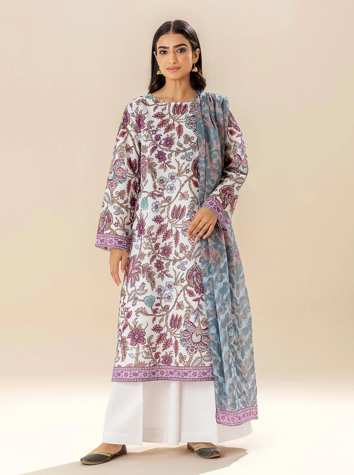 3 PIECE PRINTED LAWN SUIT - VIVID INTENSE (UNSTITCHED) - Image 2