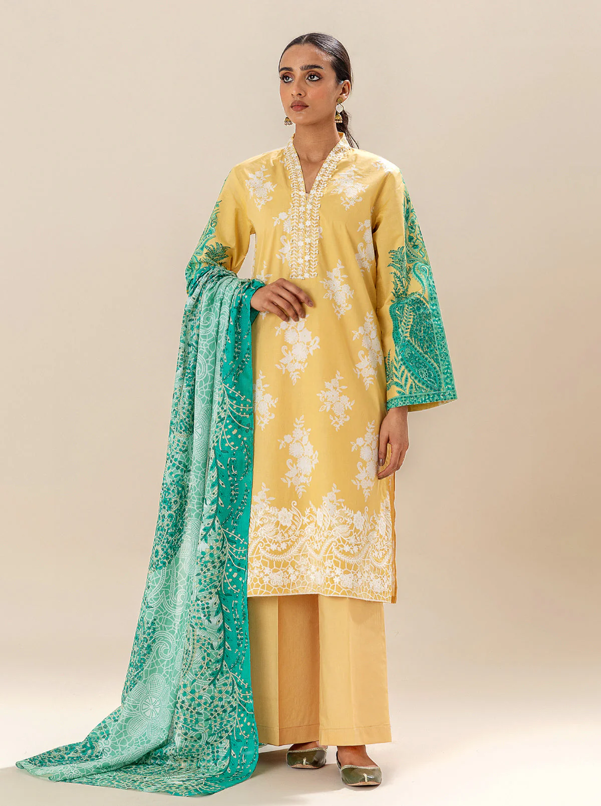 3 PIECE EMBROIDERED LAWN SUIT-SUNSHINE BREEZE (UNSTITCHED) - Image 5