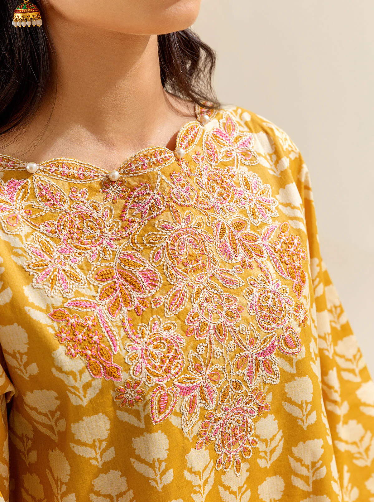 3 PIECE EMBROIDERED LAWN SUIT - SILHOUETTE SCENE (UNSTITCHED) - Image 5