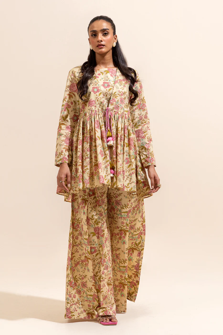2 PIECE PRINTED LAWN SUIT-GOLDEN GLOW (UNSTITCHED) - Image 4