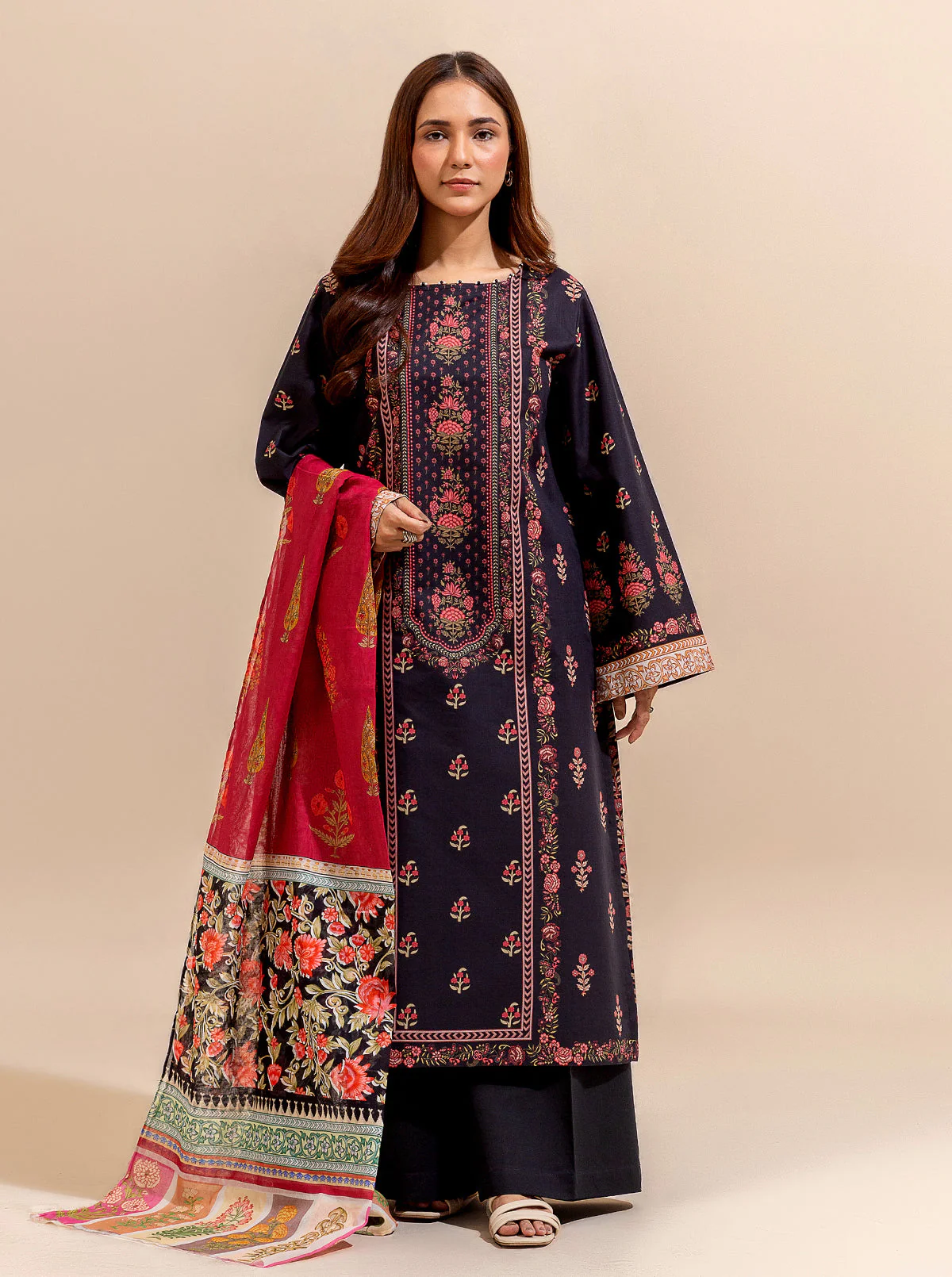 2 PIECE PRINTED LAWN SUIT-REGAL WAYS (UNSTITCHED) - Image 3
