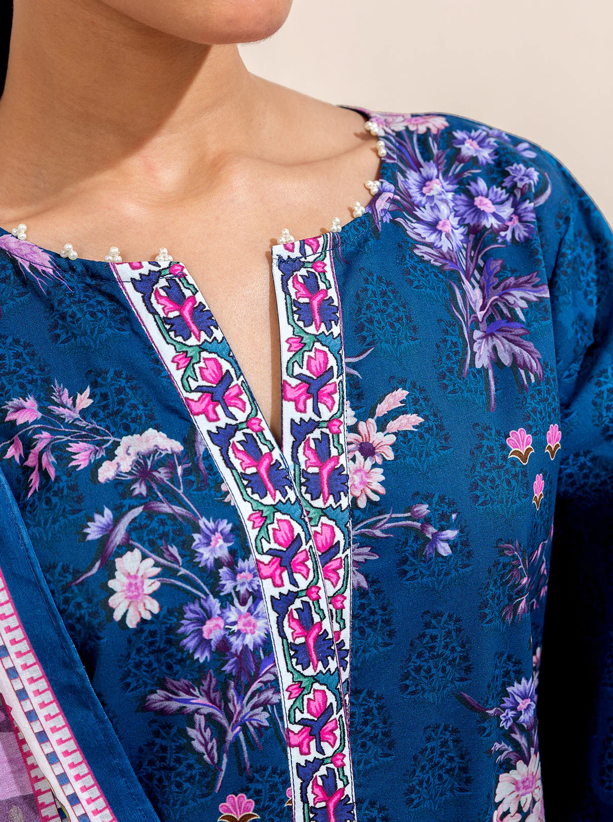 3 PIECE PRINTED LAWN-MIDNIGHT BISMUTH (UNSTITCHED) - Image 5