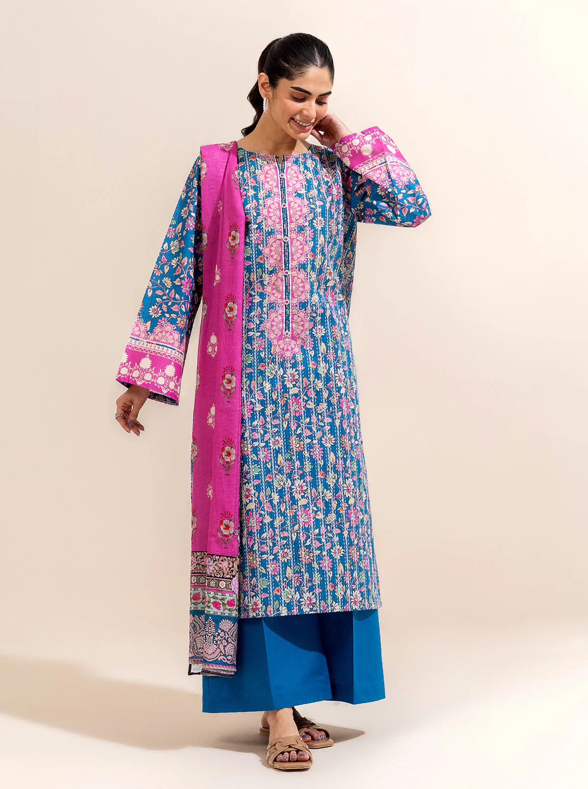 3 PIECE PRINTED LAWN-FLORAL BALANCE (UNSTITCHED) - Image 2